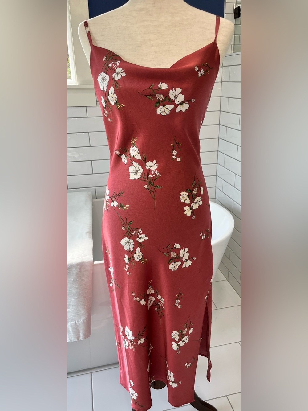 Inspired Hearts Dusty Rose Floral Slip Dress - Picture 3 of 12